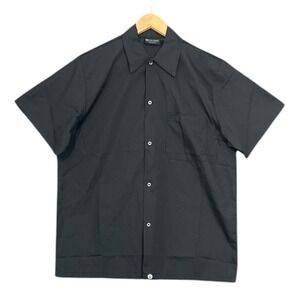 Chef Works KCBL-BLK-S Cook Shirt Mens Small Black NWT Short Sleeve Snap Front